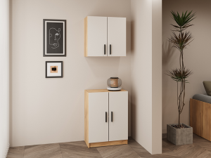 Conjunto alto y bajo Muebles de Cocina Alto y Bajo 2 puertas Mauvella-Beig