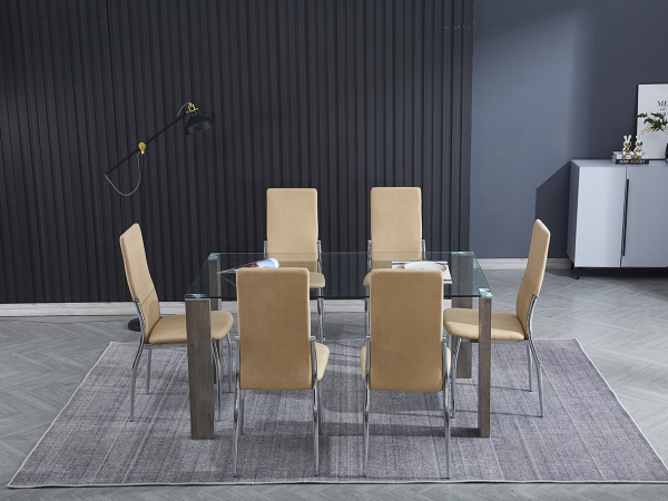Conjunto Mesa Hugo Cambria + 6 Sillas Emma Beig