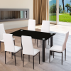 Mesa Leo Comedor Fija Rectangular Cristal negro