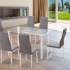 Mesa Comer Fija Rectangular Transparente Olivia