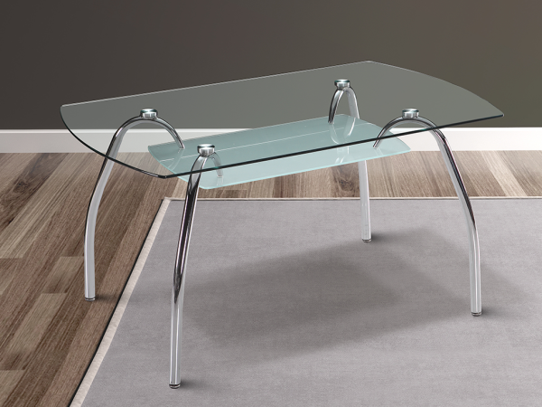 MEsa Mesa Rectangular Fija Theo patas cromadas