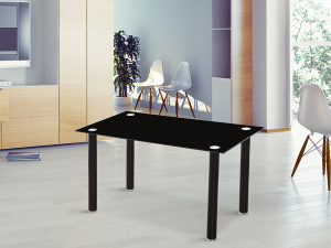 Mesa_negra Mesa Leo Comedor Fija Rectangular Cristal negro
