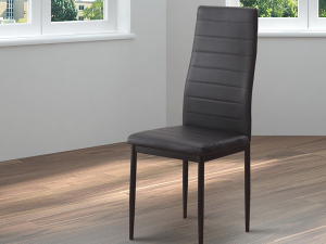 Silla_negra Juego 6 Sillas Leo tapizado PU blanco/negro