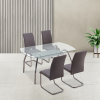 conjunto_marengo Mesa Rectangular Fija Theo patas cromadas