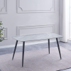 Mesa Conjunto mesa comedor imitación Mármol + 4 sillas tapizadas Latte / Tórtora