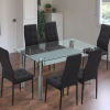 conjunto Conjunto de Mesa Iris + 6 Sillas Maia Tap. Gris