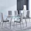 Conjunto mesa Theo + 6 Sillas Emma tap. Merengo