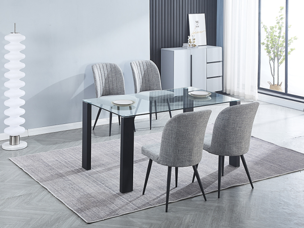 conjunto Conjunto mesa Alma + 4 sillas Alba Beig/gris