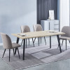 conjunto Conjunto de Comedor con Mesa Fija MDF y 4 Sillas Tapizadas en Tela Beig / Gris