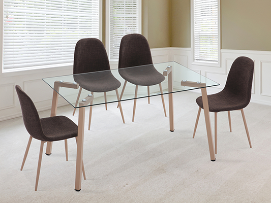 Mesa Cristal Comedor fija Inés color Madera