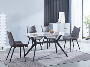 Conjunto Abril mesa + 4 sillas Beig/Gris