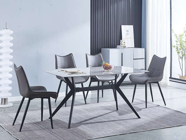 Conjunto Abril mesa + 4 sillas Beig/Gris