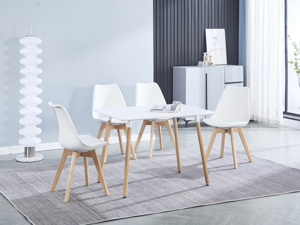 Mesa Pirineo rectangular de 120 cm blanco / negro