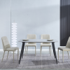 conjunto_latt Conjunto mesa comedor imitación Mármol + 4 sillas tapizadas Latte / Tórtora