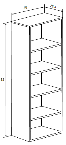 Estantería 182 cm 5 baldas Mauvella Beig