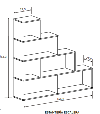 medidas Estantería Escalera Mauvella