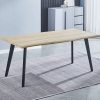 mesa Conjunto de Comedor con Mesa Fija MDF y 4 Sillas Tapizadas en Tela Beig / Gris