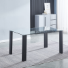 Mesa Comedor Fija Cristal templado transparente mod. Inés
