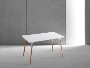 Mesa Pirineo rectangular fija 100 cm blanca