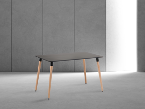 Mesa Pirineo rectangular de 120 cm blanco / negro