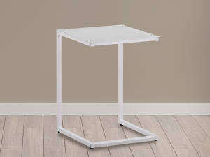 Mesa Auxiliar con tapa de Cristal en blanco / negro