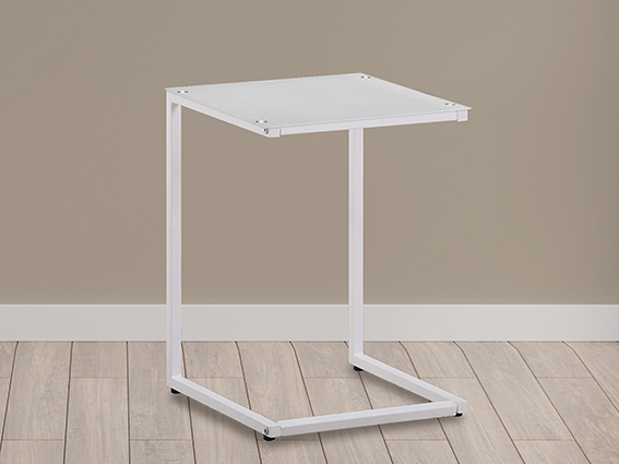 Mesa Auxiliar con tapa de Cristal en blanco / negro