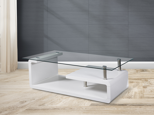 mesa Mesa centro fija Cristal Blanco-Cambria