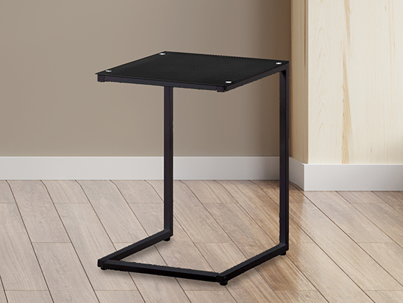 Mesa Auxiliar con tapa de Cristal en blanco / negro