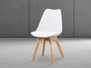 silla_sofiabl Silla Tapizada en Resina Sintética con Cojin PU - Blanco o Gris
